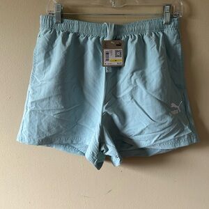 Puma Blue Athletic Shorts Lightweight Elastic Waist